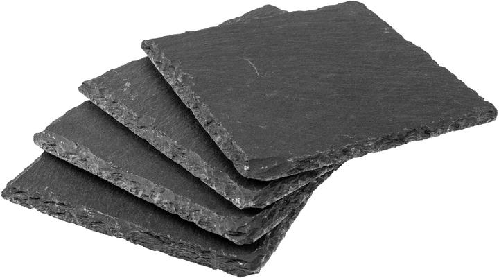 Produktbild Cocon Kerzenuntersetzer 10 x 10 cm, Schiefer, Schwarz, 4 (10 x 10 x 0.5 cm)