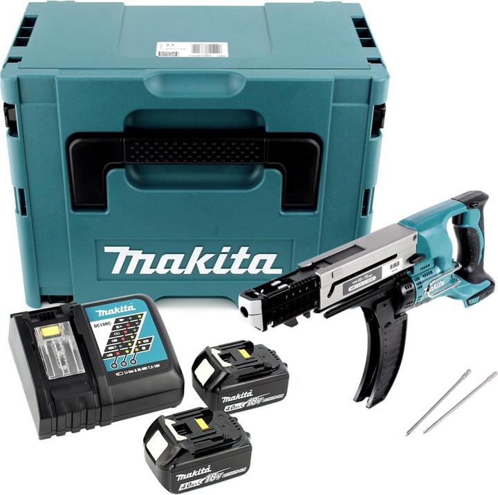 Produktbild Makita DFR 750 RMJ Akku Magazinschrauber 18V 45-75mm + 2x Akku 4,0Ah + Ladegerät + Makpac (Akkubetrieb)
