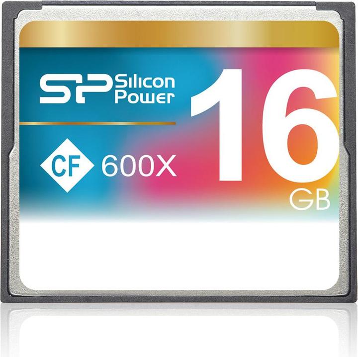 Produktbild Silicon Power 16GB 600x CF Read up to 90MB/s ATA interface PIO mode 6 MWDMA 4 UDMA 6 ECC function Re (16 GB, CF)