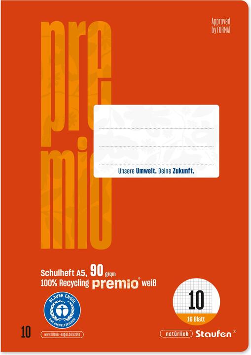 Actual product image Ursus Notebook LIN10 A5 16 sheets 5 mm chequered (A5, Checked, Soft cover)