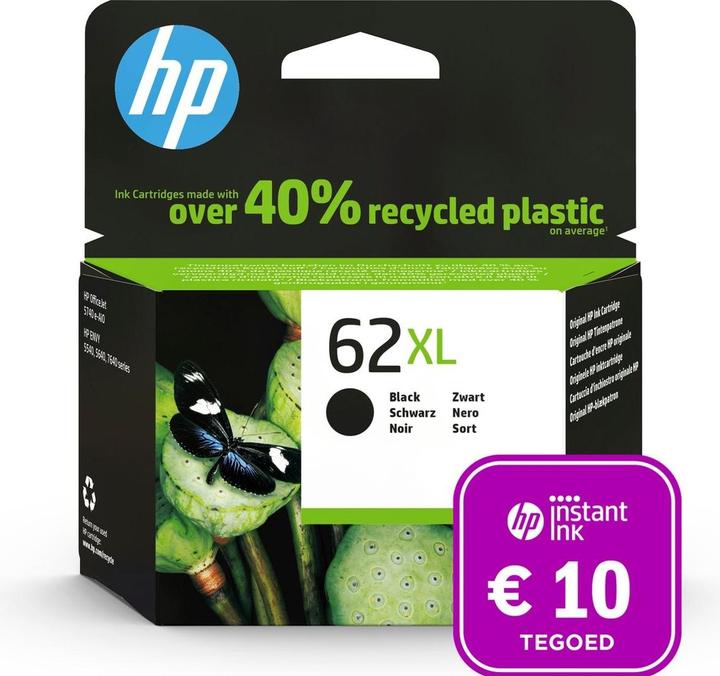Productafbeelding HP 62XL - Inktcartridge zwart + Instant inkt tegoed (BK)