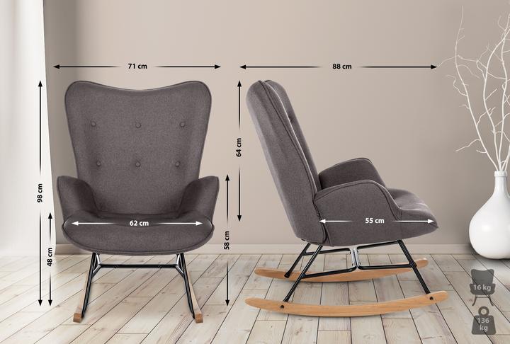 Actual product image CLP Chair Sanka Fabric, Dark Grey