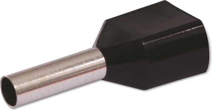 Quadrios 22C436 Zwillings-Aderendhülse 1.5 mm² Teilisoliert Schwarz 1 Set