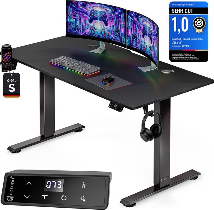 Produktbild Casaria Höhenverstellbarer Schreibtisch (120 x 60 x 72 cm)