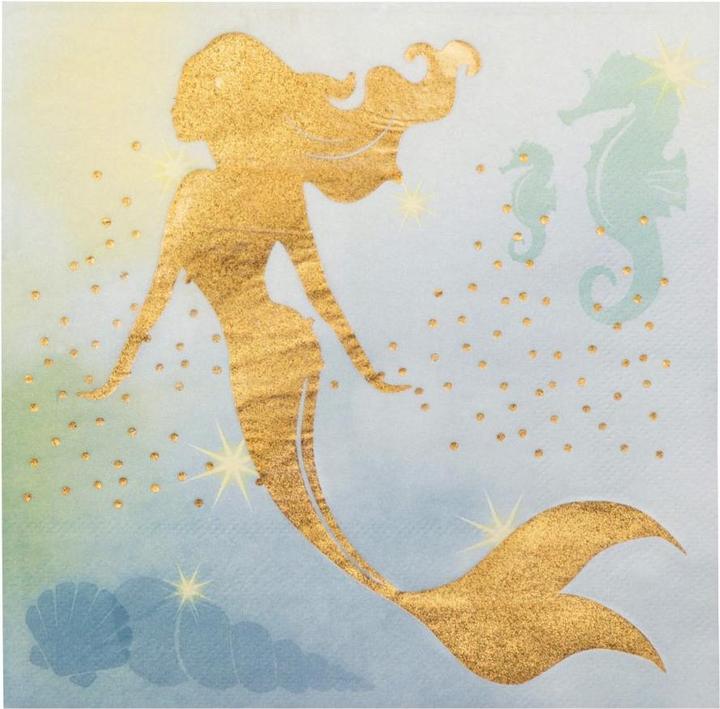 Boland 20 serviettes en papier Sirène 33 x 33cm (20 pcs, 33 x 33 cm)