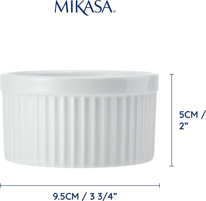 Immagine prodotto Mikasa Pirottini in porcellana Chalk, set di 4, 9,5 cm, bianco