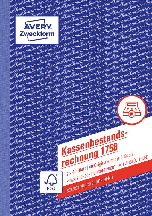 Produktbild Avery Kassenbestandsrechnung (40 x)