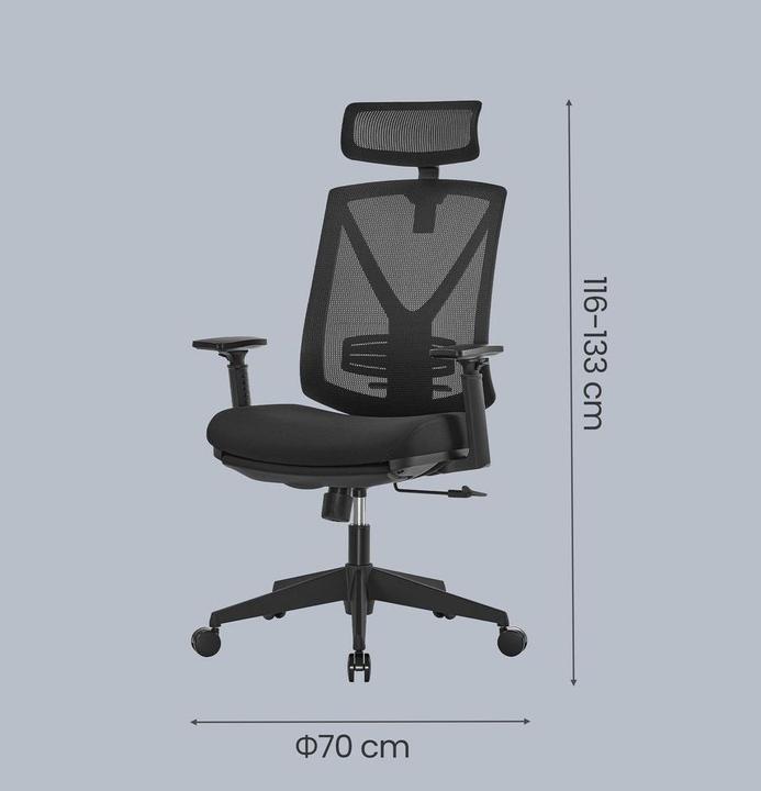 Produktbild Songmics Bürostuhl, OBN61BKV1 Stoff schwarz (47 - 57 cm)