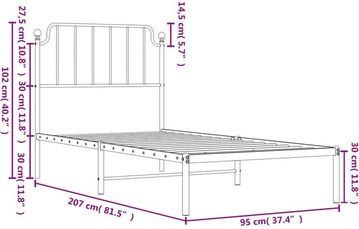 Image du produit vidaXL Bettgestell (90 x 200 cm)