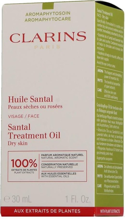 Immagine prodotto Clarins Olio per il viso Huile Santal - Pelle secca/arrossata (30 ml, Olio viso)