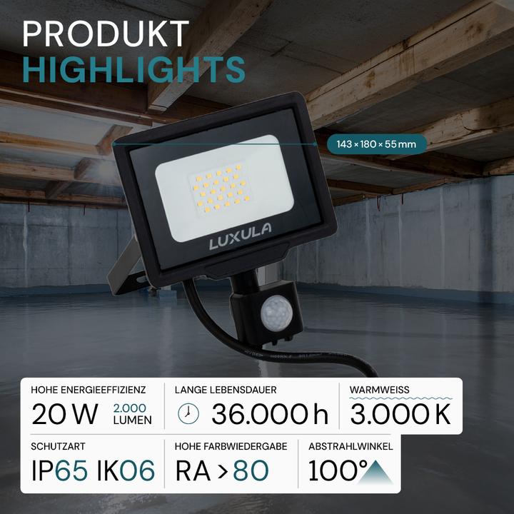 Produktbild Luxula LED-Fluter (2000 lm, IP65)