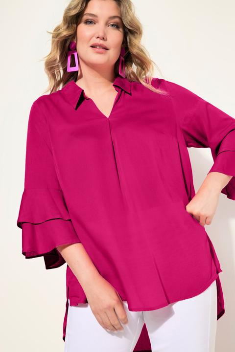Produktbild Miamoda Bluse, A-Linie, Satin, 3/4-Ärmel mit Doppelvolant (52)
