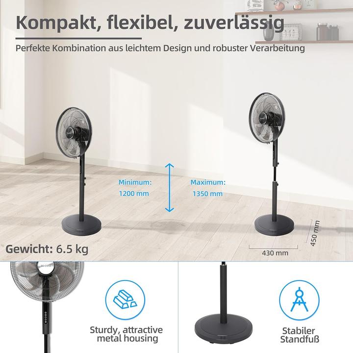 Produktbild Be Cool Energieeffizienter 45cm Standventilator (55 dB)