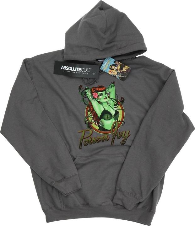Immagine prodotto DC Bombshells Poison Ivy Badge Felpa con Cappuccio Uomo (L)