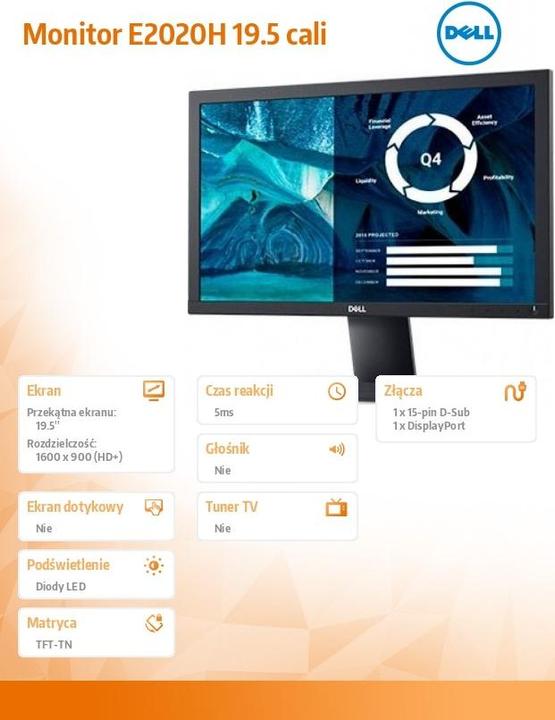Produktbild Dell E2020H (1600 x 900 Pixel, 19.50")