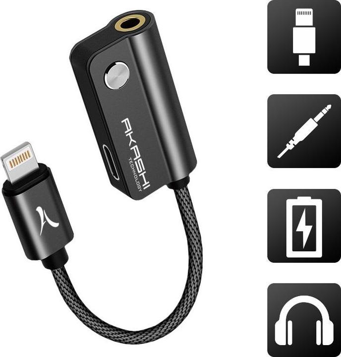 Produktbild Akashi Lightning Audio- & Ladeadapter (3.5mm Klinke, 3.5mm Klinke)