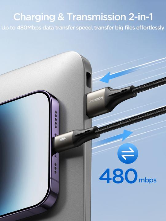 Produktbild Joyroom Cable USB to Lightning SA25-AL3 / 3A / 1.2m (black) (1.20 m, USB 3.2 Gen 1)