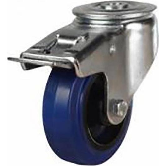 RS PRO, Ruote + Rotelle, Rubber, braked bolt hole castor dia 80mm