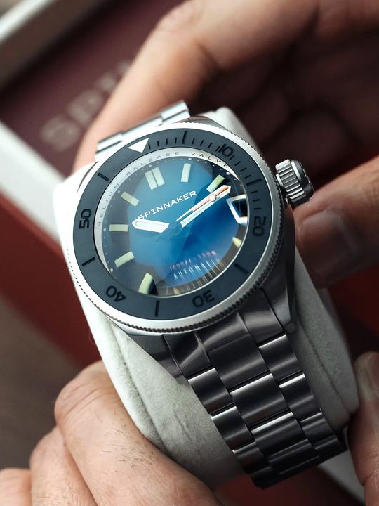Actual product image Spinnaker SP-5098-22 Picard Dark Cerulean Automatic Diver's Watch 45mm 55ATM (Diving watch, Rotatable bezel, 45 mm)