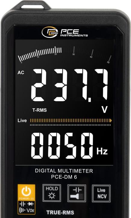 Actual product image PCE Instruments PCE-DM 6 Hand-held multimeter digital CAT III 600 V display (Counts (CAT III 600V)