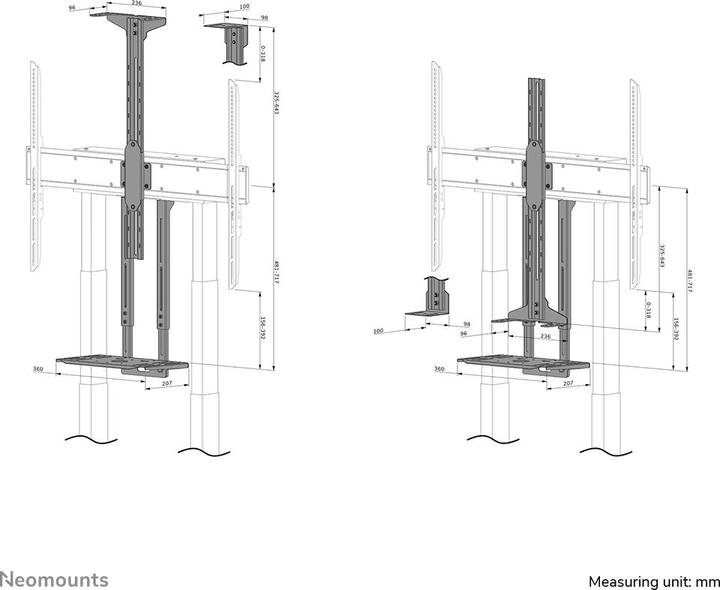 Produktbild Neomounts Select Video Kit Cam- & AV Shelf incl. Logitech Rally Bar mini Adapter for FL55 (Boden, 9 kg)