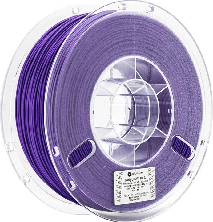 Actual product image Polymaker PolyLite PLA - Purple - 2.85mm (PLA, 2.85 mm, 1000 g, Violet)