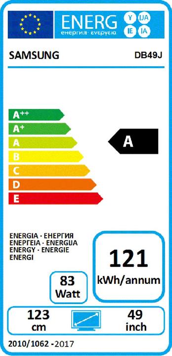 Energy Label Samsung DB49J (1920 x 1080 pixels, 49")