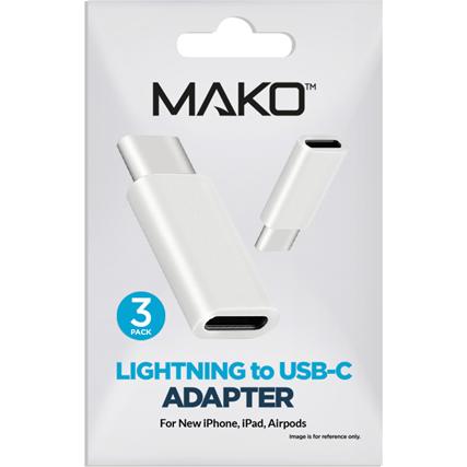 Thumbnail - Mako Lightning - USB-C Adapter (Lightning, USB Typ C), Mobilgerät Adapter, Weiss