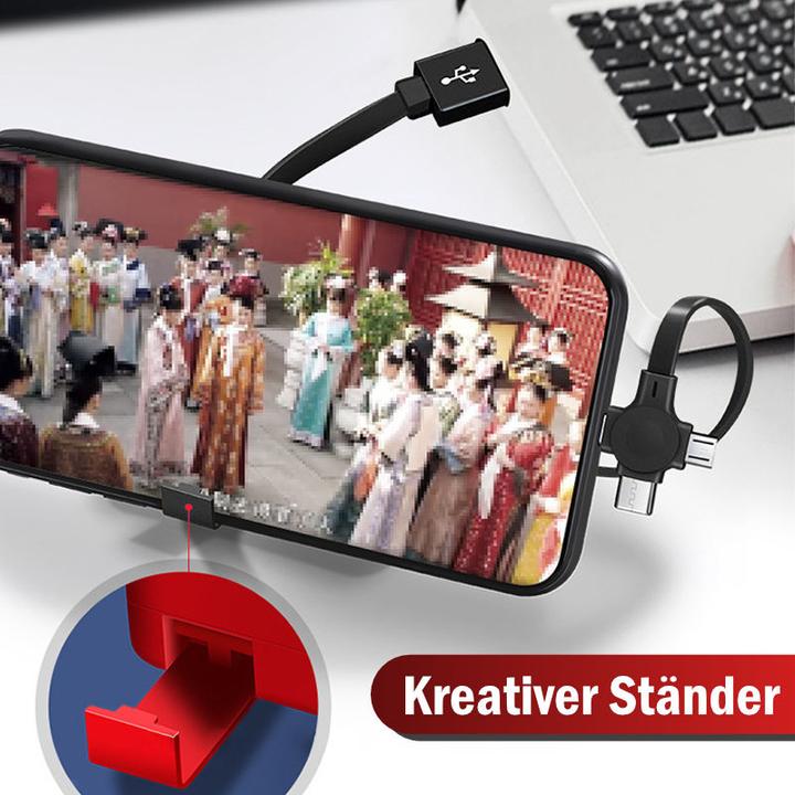 Actual product image Hermex USB Multi-Port Charging Cable USB-C Micro USB Lightning Charging Cable 3in1 (1 m, USB 3.0)