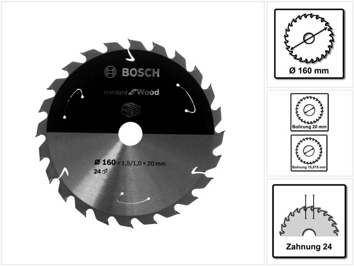 Produktbild Bosch Professional Zubehör PRO Wood cordless Kreissägeblatt, 160 x 1,5 x 20 mm