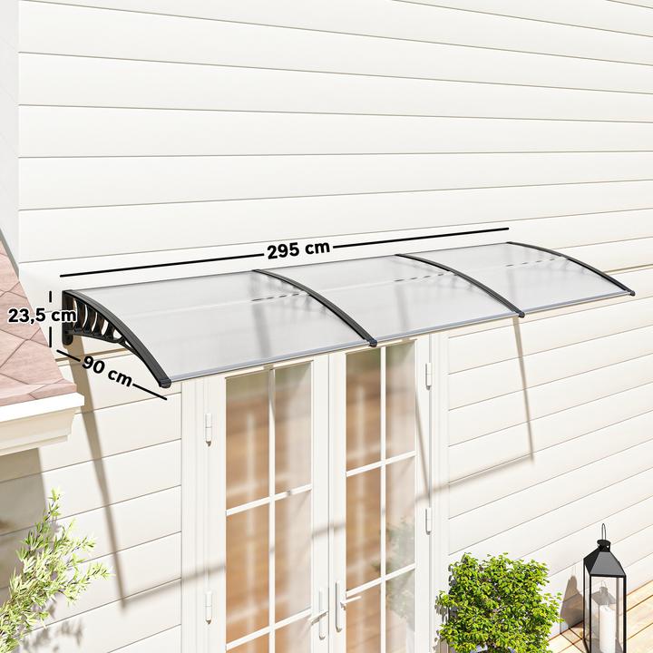 Image du produit Outsunny Vordach Polycarbonat, Aluminium Weiss