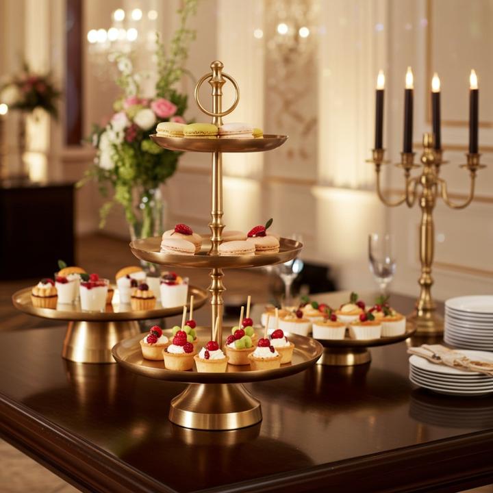 Produktbild Home&Styling Hochwertige 3-Etagen Etagere in Messing-Gold