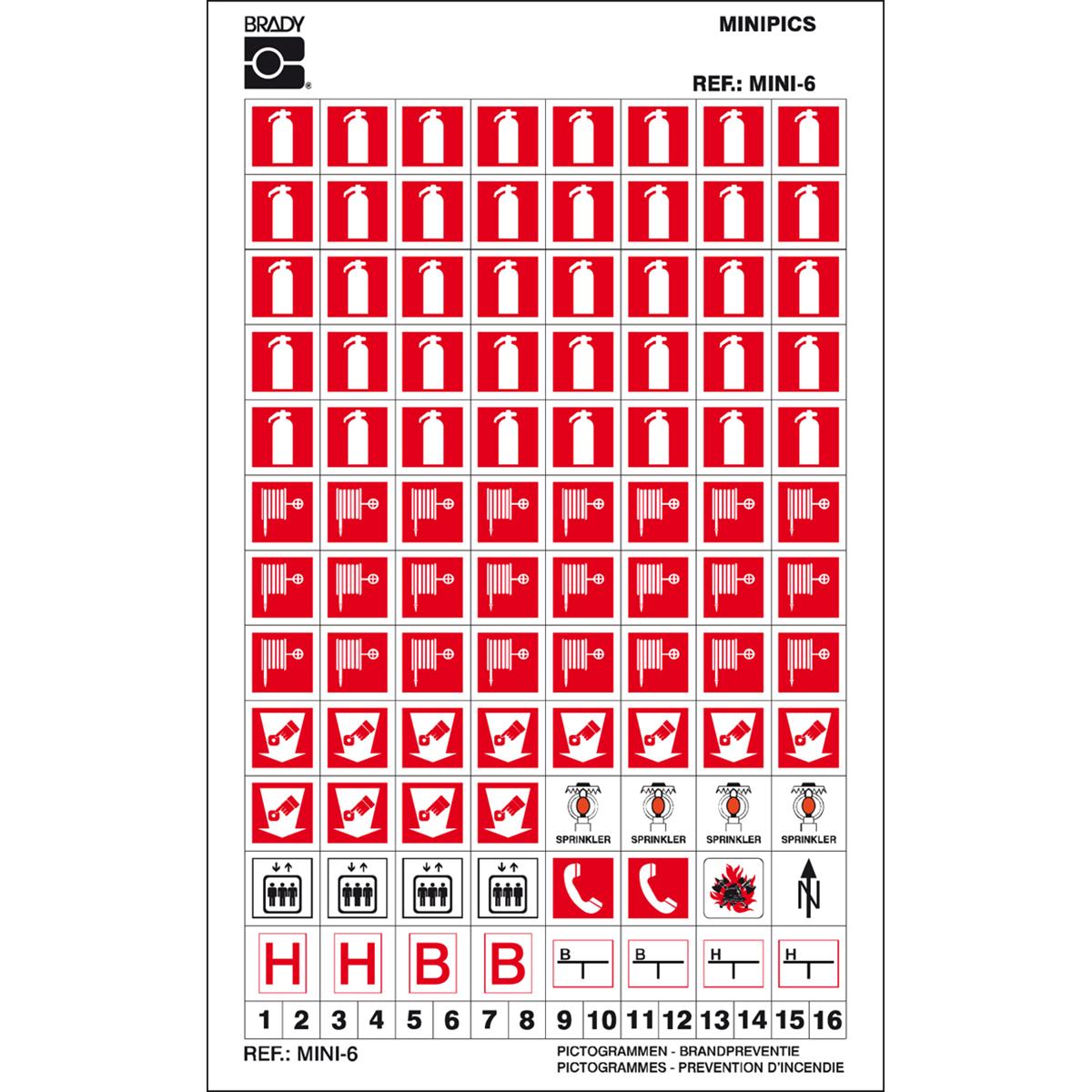 Brady, Etichette, Mini-Pittogrammi - Mini 6: