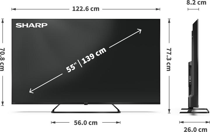 Actual product image Sharp TV (55", QLED, 4K, 2025)