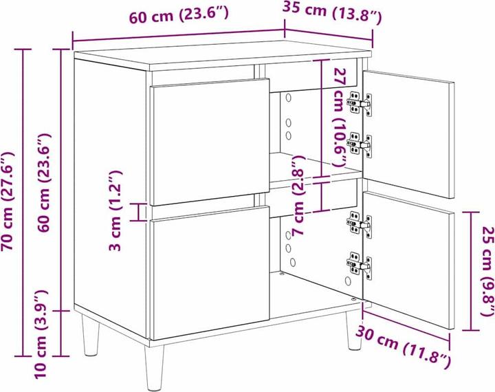 Image du produit vidaXL Aufbewahrungs-Sideboard (35 x 60 x 70 cm)