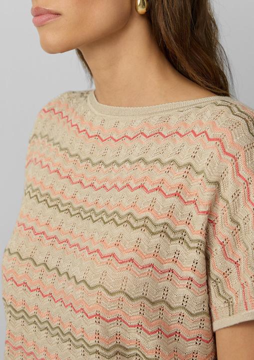 Image du produit S.Oliver Strickpullunder Stricktop mit Zick-Zack-Muster im Relaxed Fit (XL)