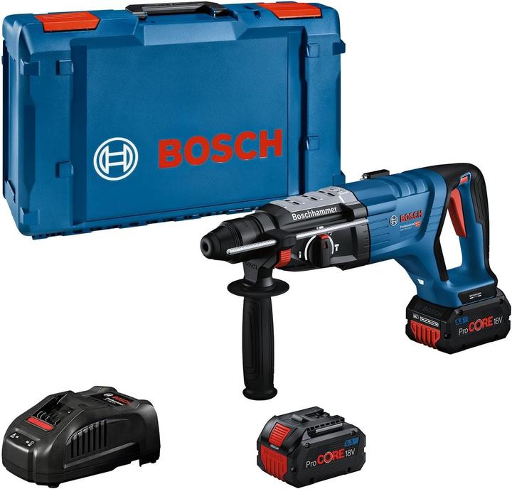 Produktbild Bosch Professional Kraftvolle Akku-Bohrhammer mit KickBack Control, 2 Akkus, Ladegerät und Zubehör