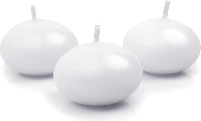 Produktbild Partydeco Floating candle disc, matt, white, 4cm (1 pkt / 50 pc.) (50 Stk.)