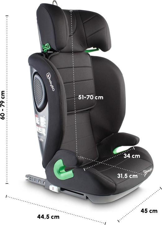 Produktbild BabyGo Safechild 2, schwarz (Kindersitzerhöhung, ECE R129/i-Size Norm)