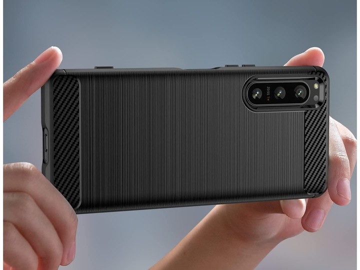 Actual product image Screenguard Sony Xperia 5 IV Cover Carbon Brushed Soft TPU (Sony Xperia 5 IV)