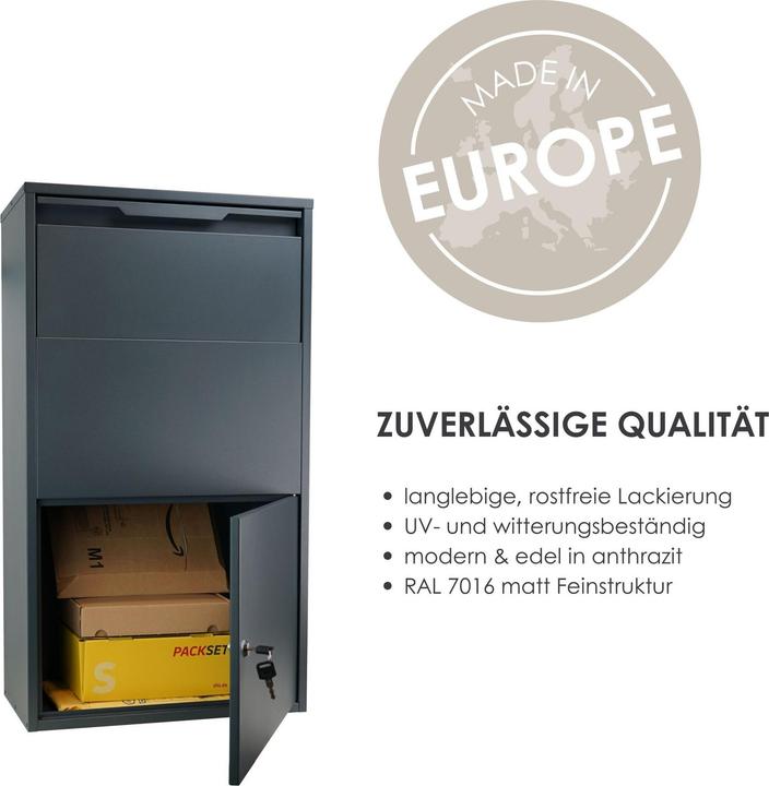 Actual product image Mocavi Parcel box PBox 55 anthracite fuse slot RAL 7016