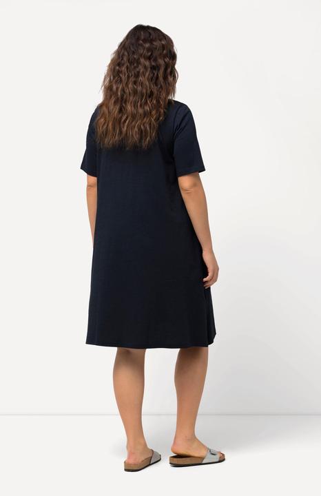 Produktbild Ulla Popken Jerseykleid, A-Linie, Rundhals, Halbarm, Taschen (54)