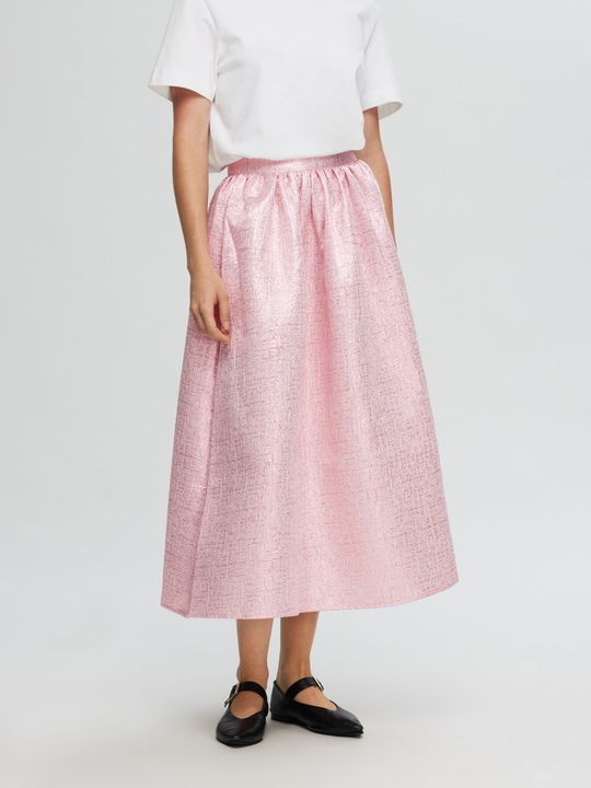 Actual product image Selected Femme Metallic Jacquard Maxi Skirt (40)