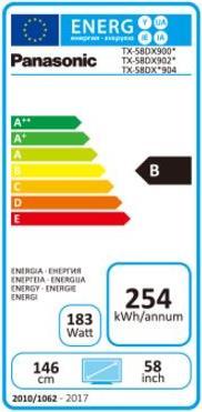 Energy Label Panasonic Tx-58dxc904 (58", LCD, 4K)