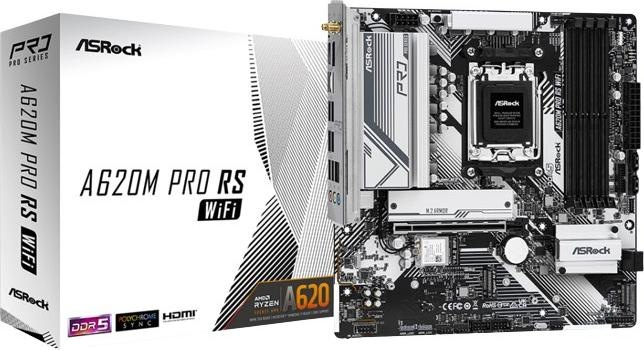 Image du produit AsRock MB AMD AM5 A620M PRO RS WiFi (AM5, AMD A620, mATX)
