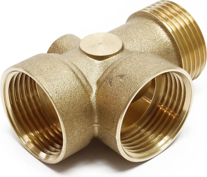 Wiltec 4-Wege Verteiler IG Messing DN25 1" DN13 1/4"Hauswasserwerk Manometer