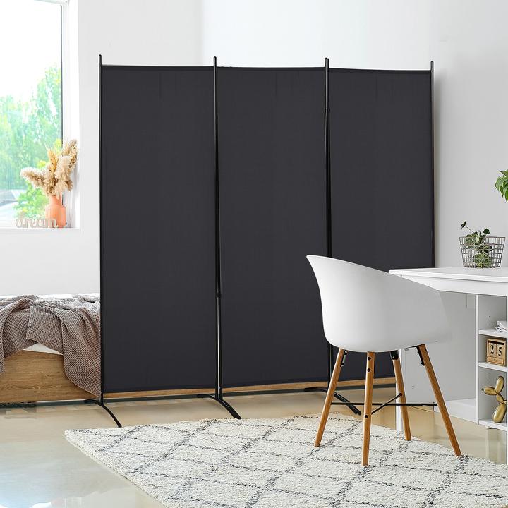 Produktbild Homcom Paravant Polyester, Metall Schwarz