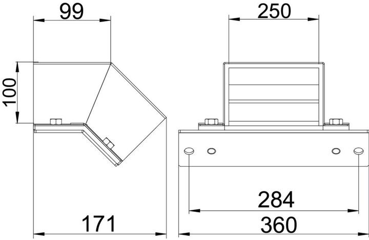Actual product image OBO Bettermann OBO BSKM-EF 1025 Tier falling for suspended mounting 100x250