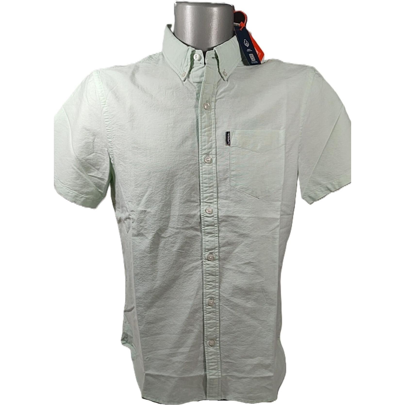Superdry, Herren, Hemd, Oxford Kurzarmhemd, Grün, (XL)
