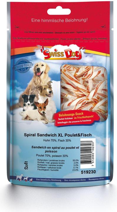 Immagine prodotto SwissDog Sandwich a spirale di pollo e pesce (Adulto, 1 pz., 100 g)
